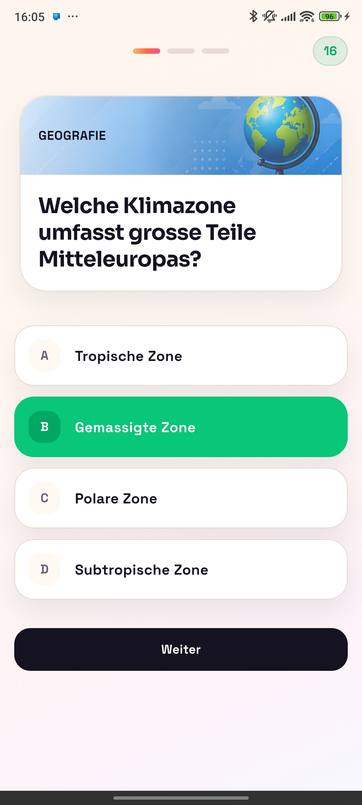 QuizRivals Ingame-Screenshot waehrend einer Frage